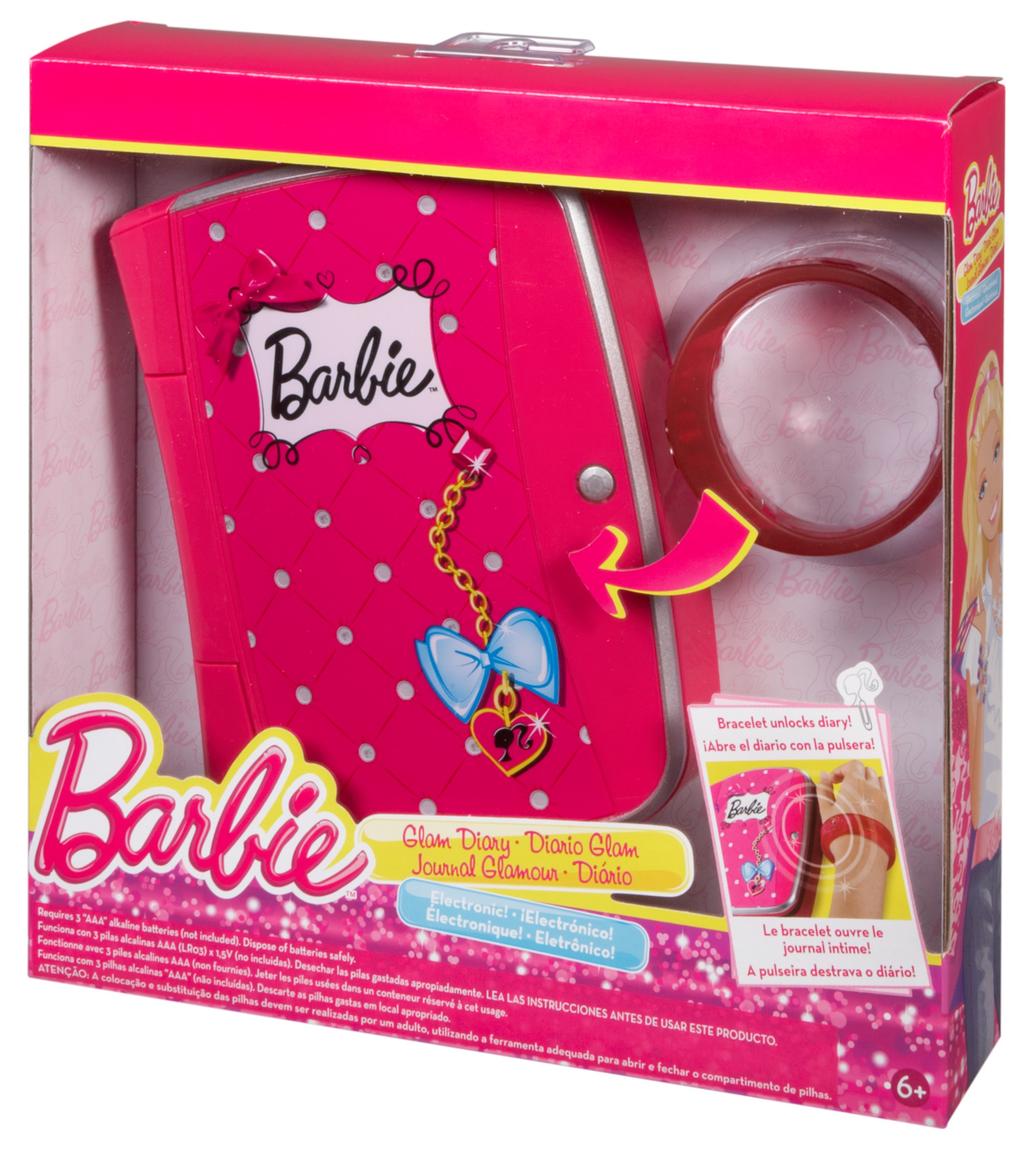 diario de barbie que se abre con una pulsera